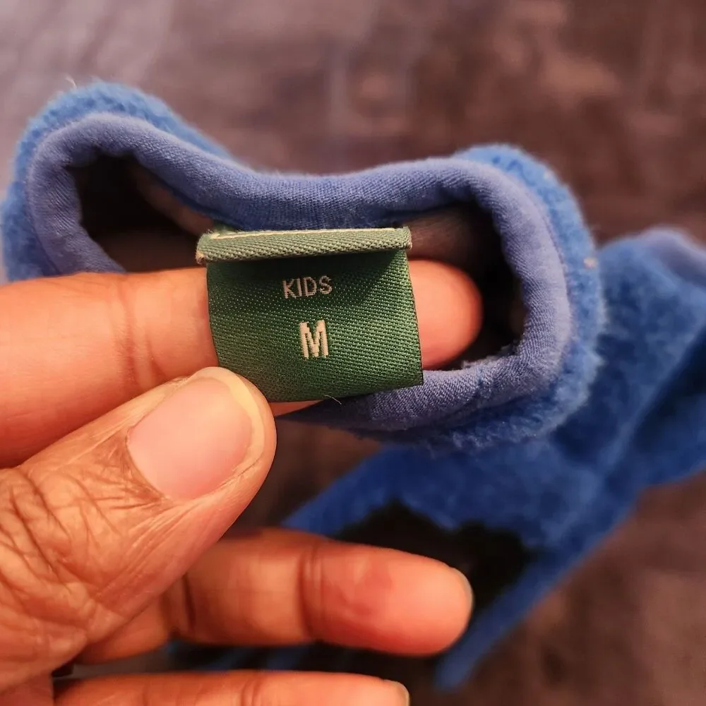 LL Bean Kids M Blue Thick Fleece Winter Gloves With Grippy Palm - Picture 4 of 4